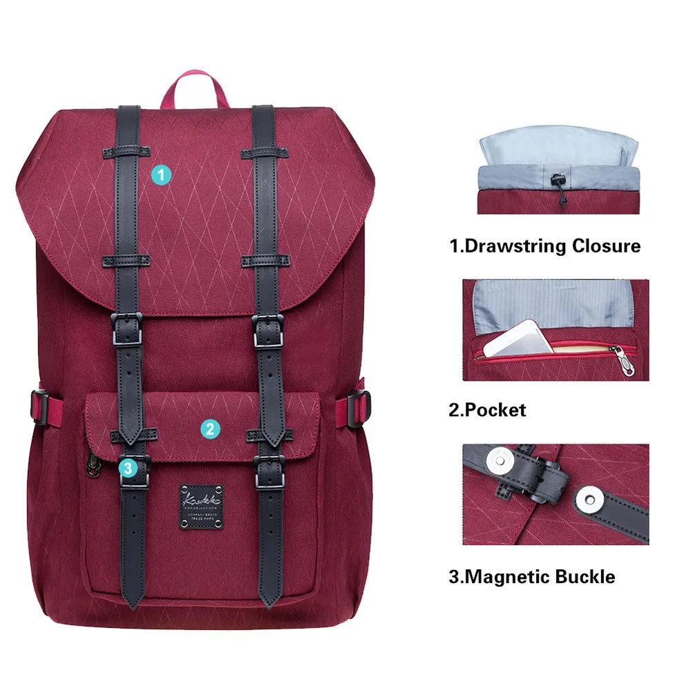 KAUKKO backpack women daypack with laptop compartment for 14 inch notebook