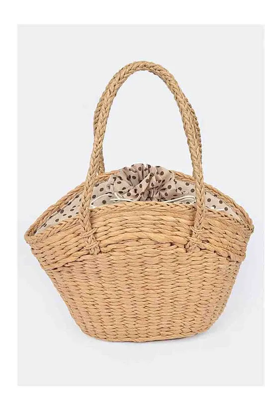 Khaki Straw Bag