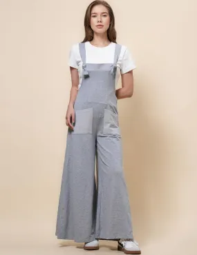 Ladies Wide Leg Relaxed Overall Strape Jumpsuit SKJ4888