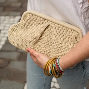 Large Raffia Clutch Bag