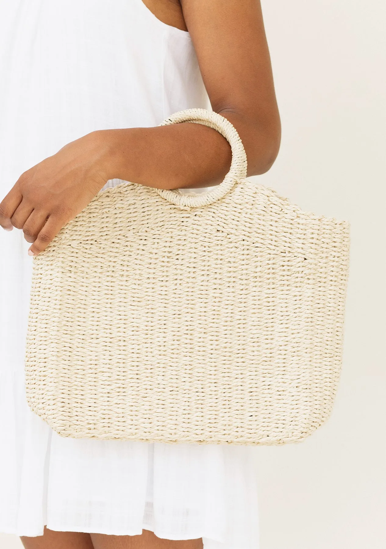 Large Rattan Bucket Bag