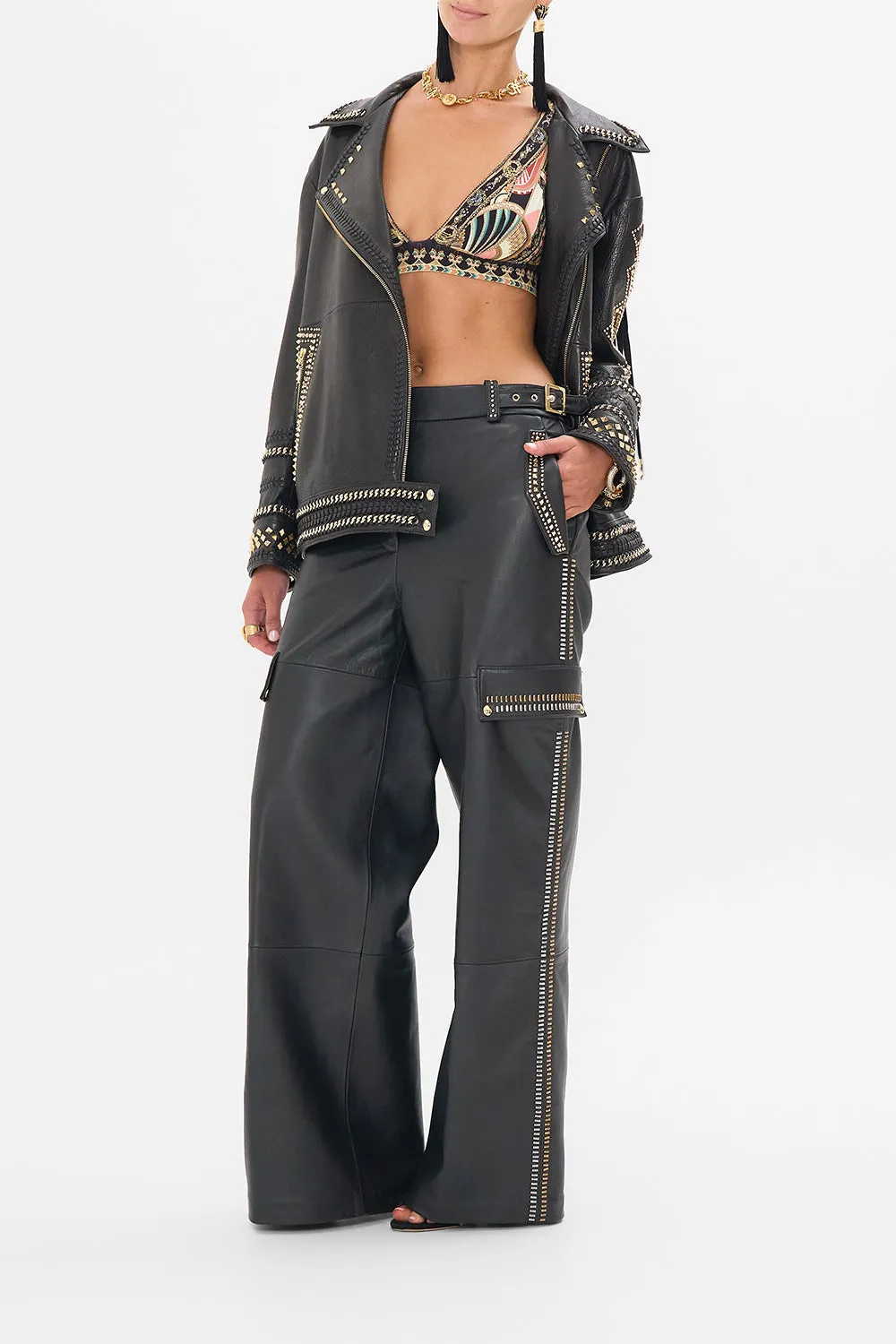 LEATHER UTILITY PANT THEY CALLED HER NEFERTARI