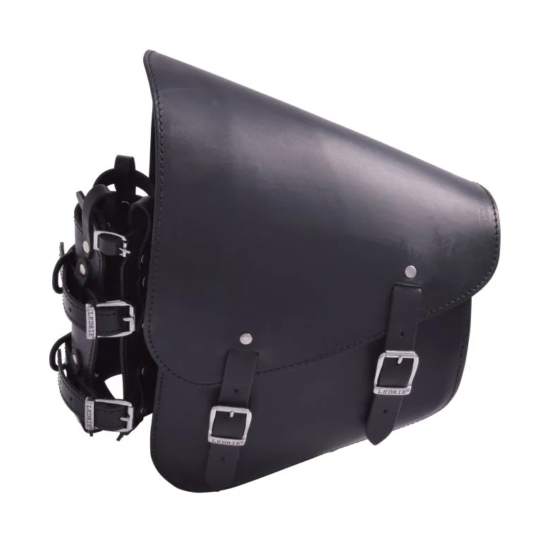 Ledrie HLZAD2-1075H Rear Swingarm Bag 11 Litres with Bottleholder for Suzuki/Yamaha Cruisers made from Genuine Real Leather