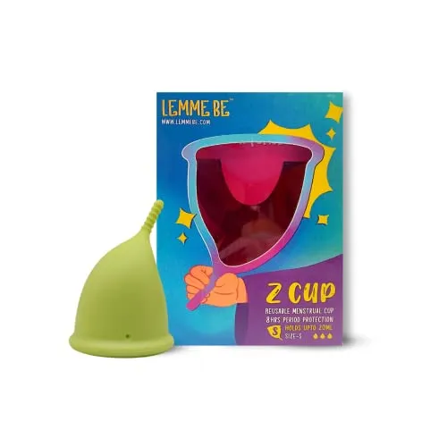 Lemme Be Z Cup Reusable Menstrual Cup | Ultra Soft and Rash Free, FDA Approved | 20ml (Small, Lemon Yellow)