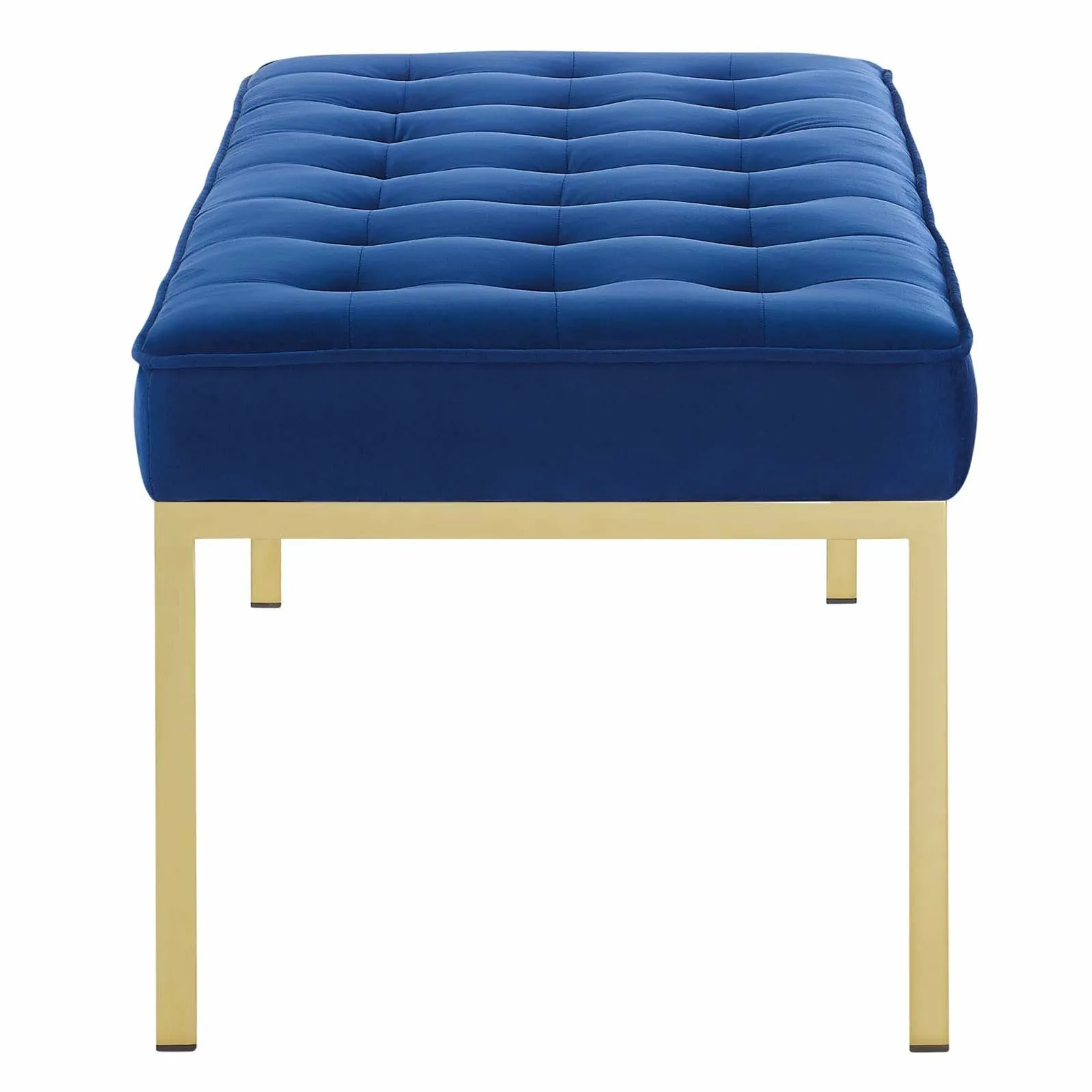 Loft Gold Stainless Steel Leg Large Performance Velvet Bench