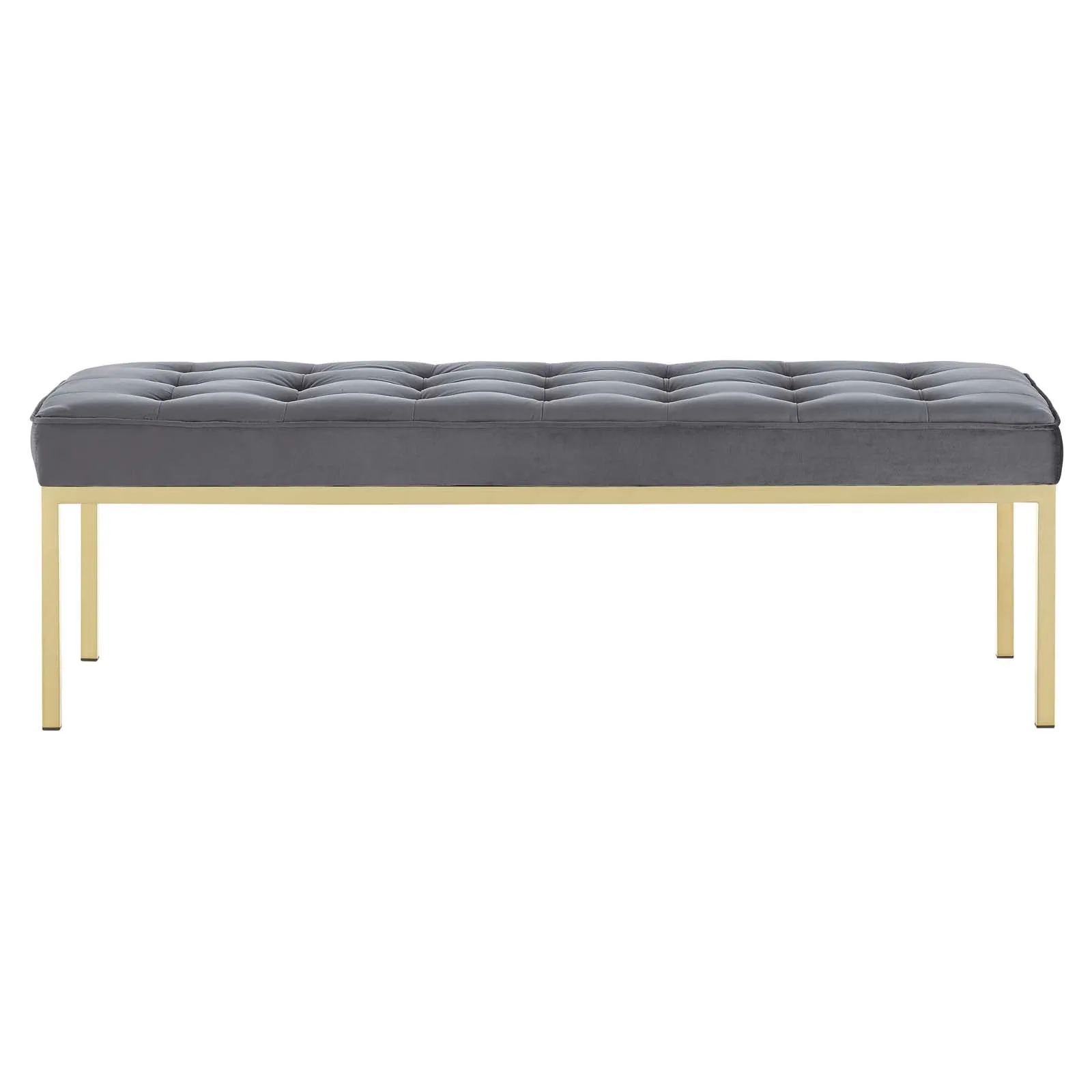 Loft Gold Stainless Steel Leg Large Performance Velvet Bench