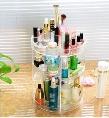 Makeup Organizer 360 Rotating plastic Cosmetics Storage Case Detachable Spinning Makeup Holder Storage