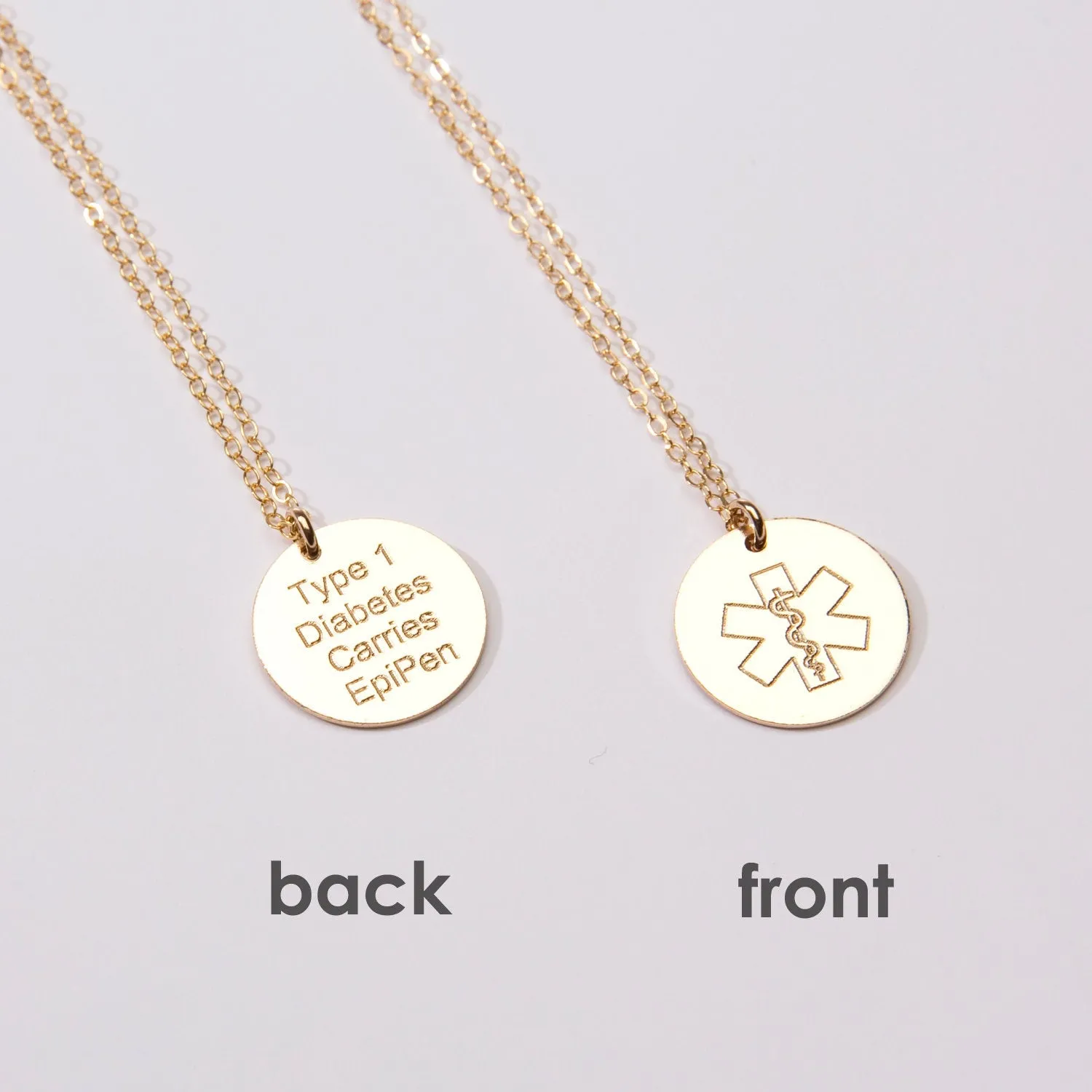 Medical Alert ID Necklace with an optional Birthstone - CG515N. Starts at