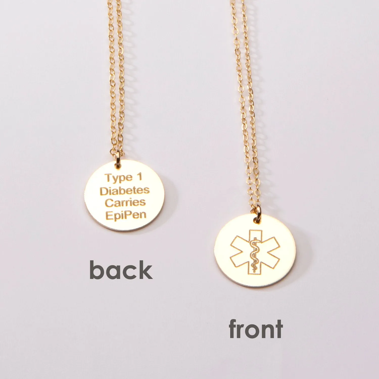 Medical Alert ID Necklace with an optional Birthstone - CG515N. Starts at