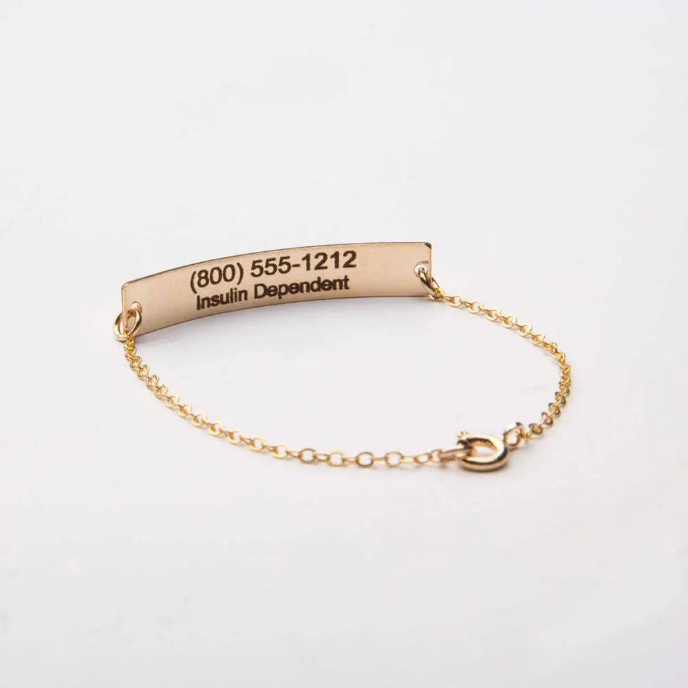 Medical Alert Rectangle Bar Bracelet - CG423B_1.5X0.25. Starts at