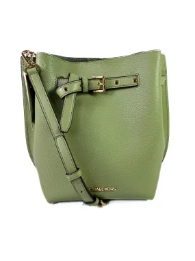 Michael Kors Emilia green leather bucket crossbody NWT