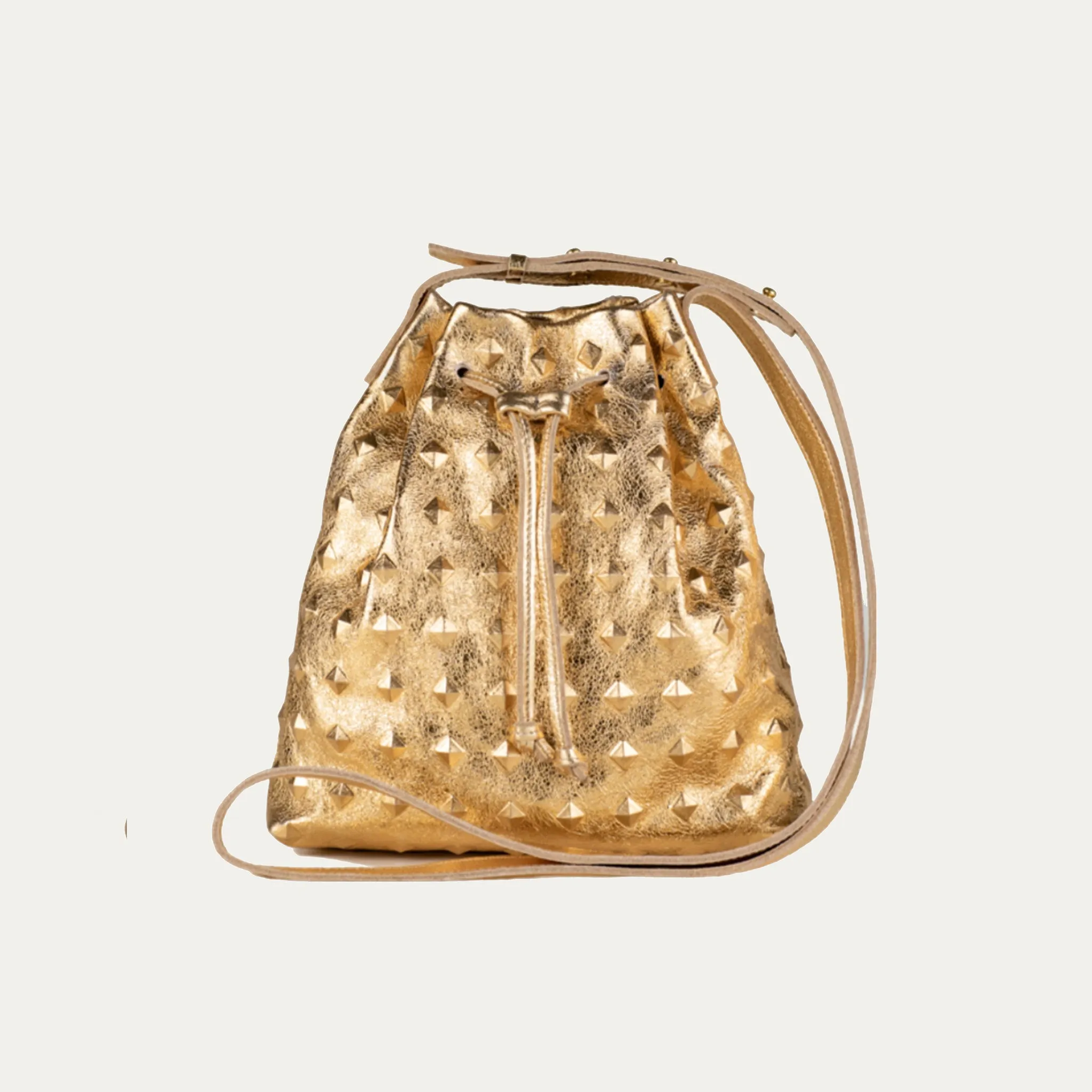 Mini Crossbody Tote | "The Cher" Gold Metallic Leather   Gold Hardware