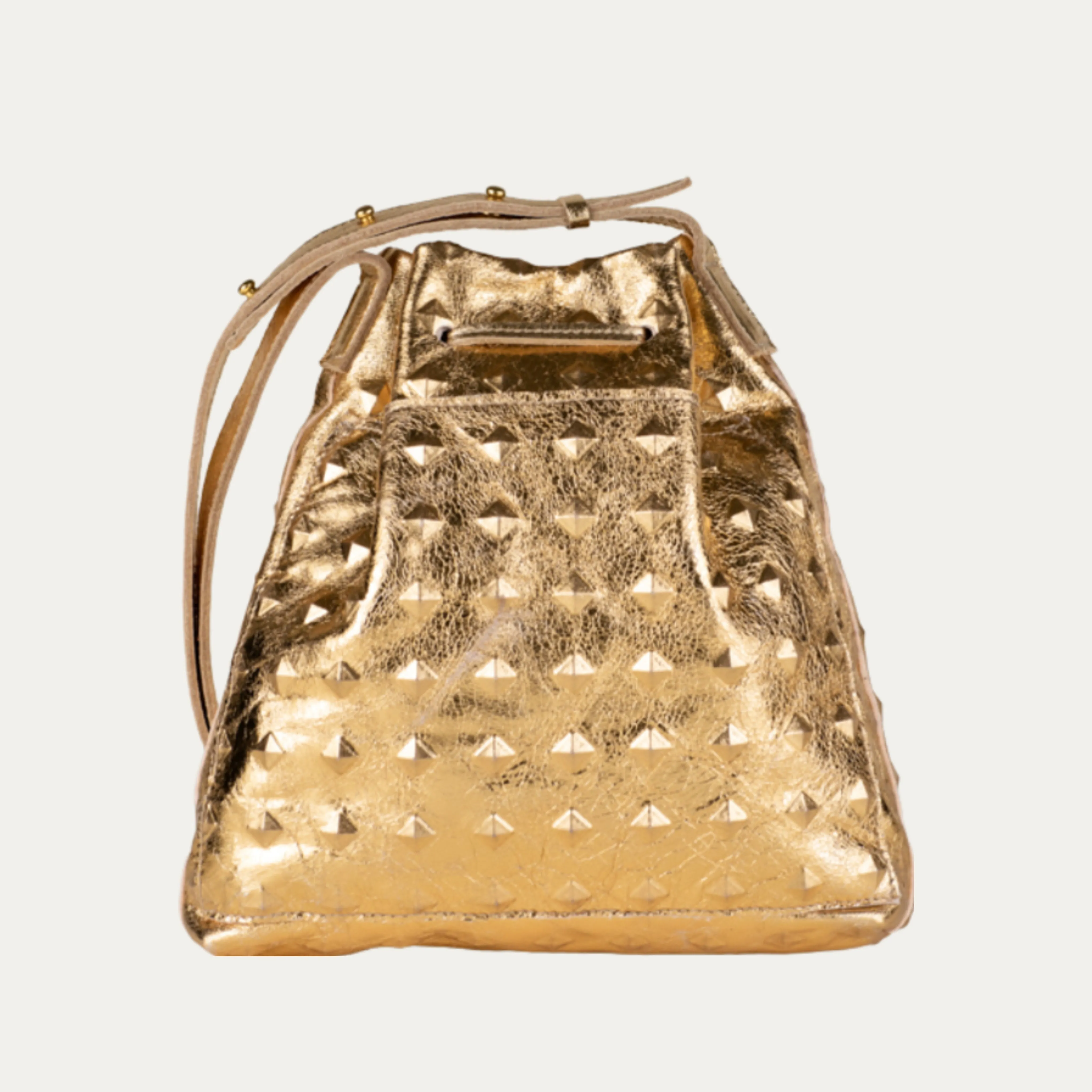 Mini Crossbody Tote | "The Cher" Gold Metallic Leather   Gold Hardware