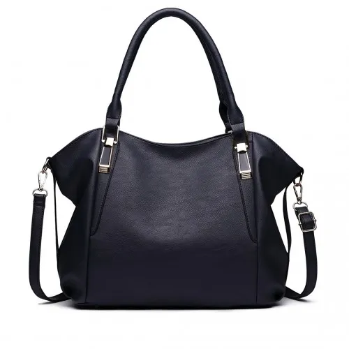 Miss Lulu Soft Leather Elegant Simple Shoulder Bag - Navy | Versatile & Stylish Handbag for Any Occasion