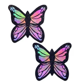 Monarch: Glitter Pastel Rainbow Butterfly Nipple Pasties