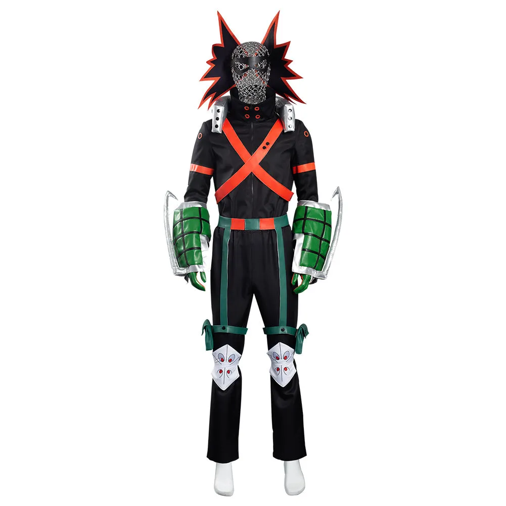 My Hero Academia S5 Bakugou Katsuki Cosplay Costume Battle Outfits Halloween Carnival Suit