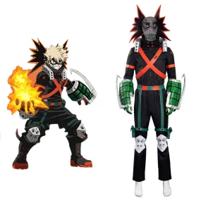 My Hero Academia S5 Bakugou Katsuki Cosplay Costume Battle Outfits Halloween Carnival Suit