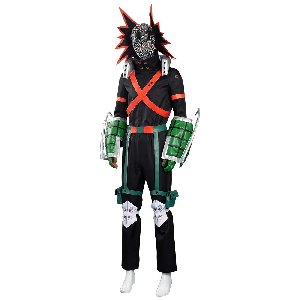 My Hero Academia S5 Bakugou Katsuki Cosplay Costume Battle Outfits Halloween Carnival Suit