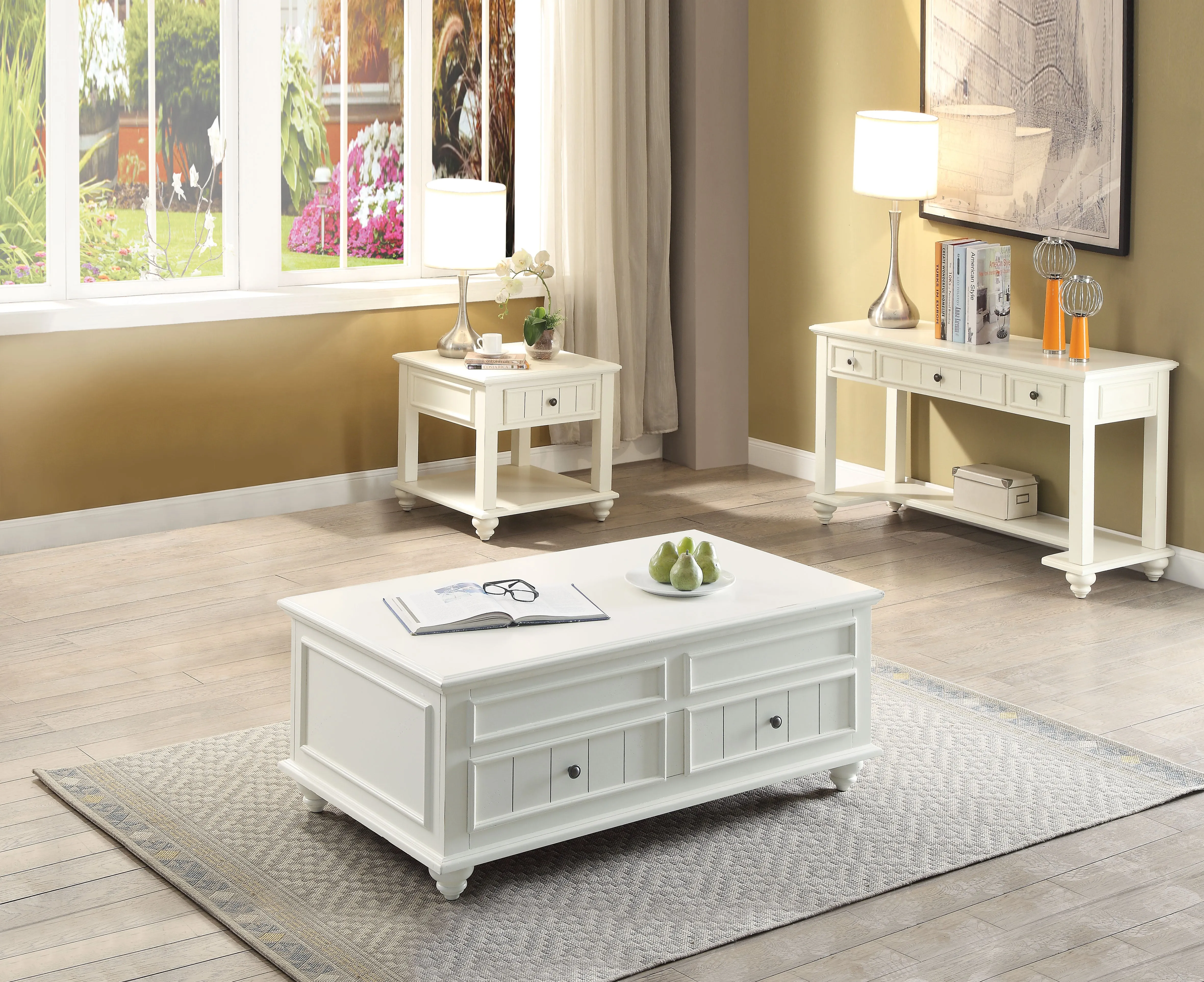 Natesa White Washed Coffee Table