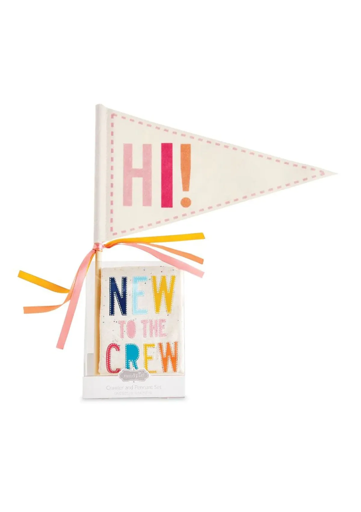 New To The Crew Crawler And Pennant Set in Pink