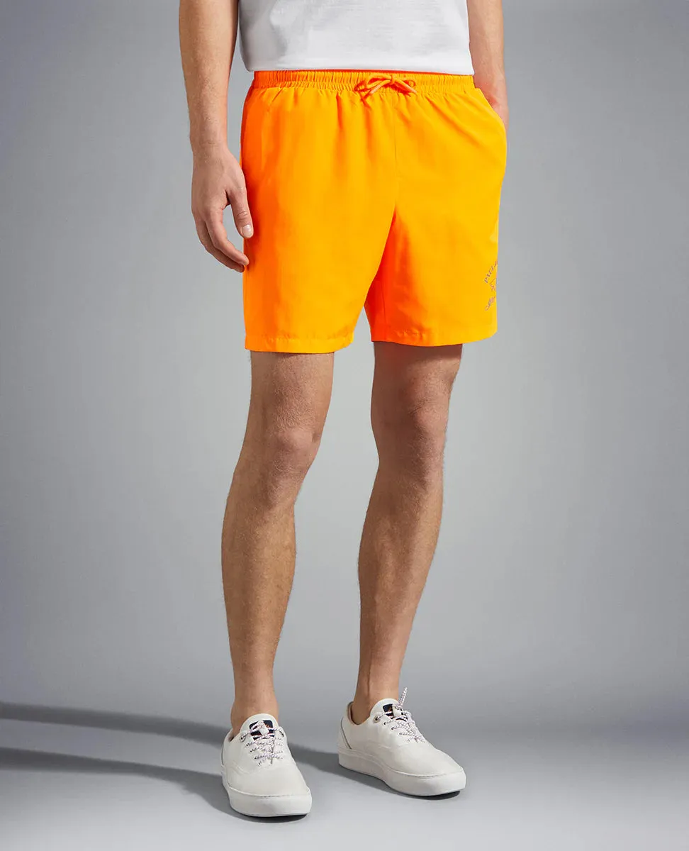 Orange Swim Shorts w/ Reflective Logo - PAUL & SHARK