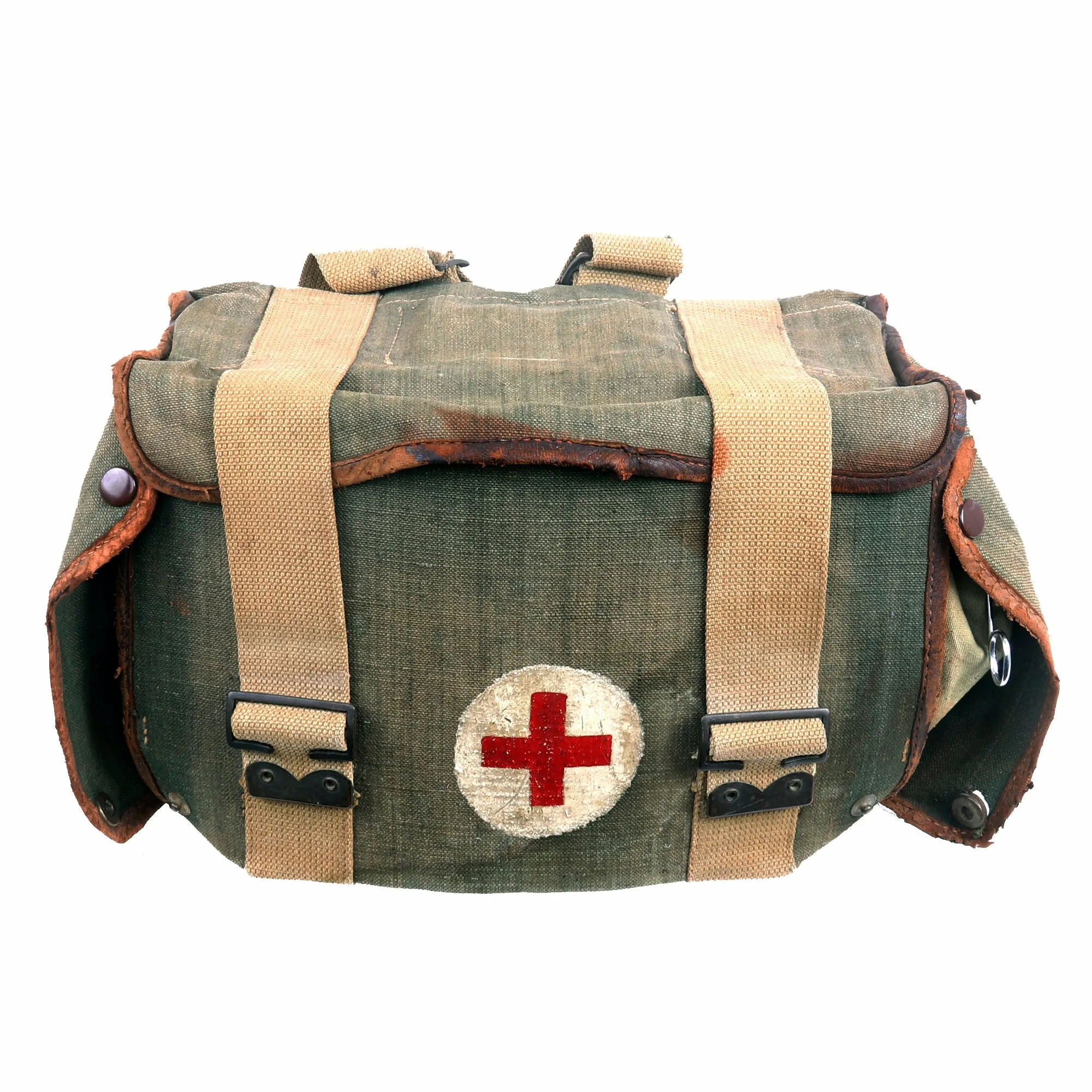 Original British WWII Pattern 1937 Medic / Surgeon Large Medical Bag Filled With Dressings and Instruments