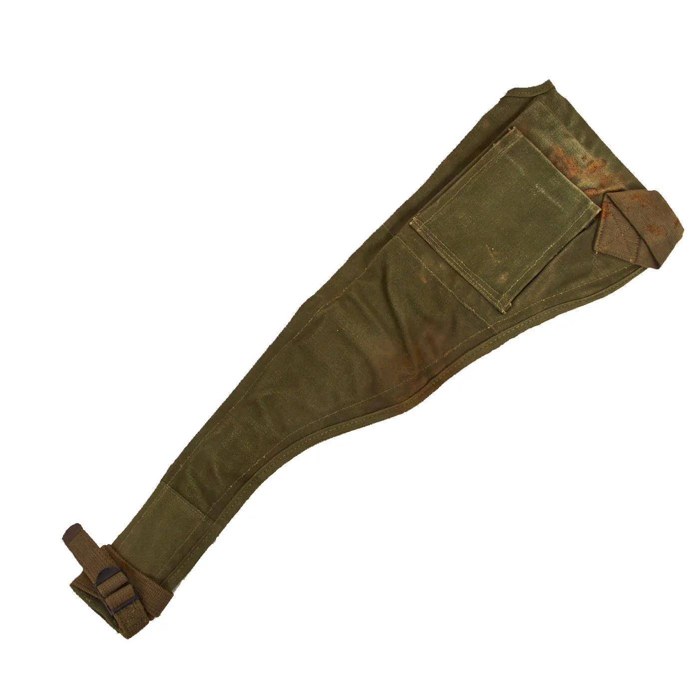 Original U.S. WWII M1A1 Carbine Canvas Paratrooper Jump Case Scabbard by Harian with Rigger Added Mag Pouch - dated 1944