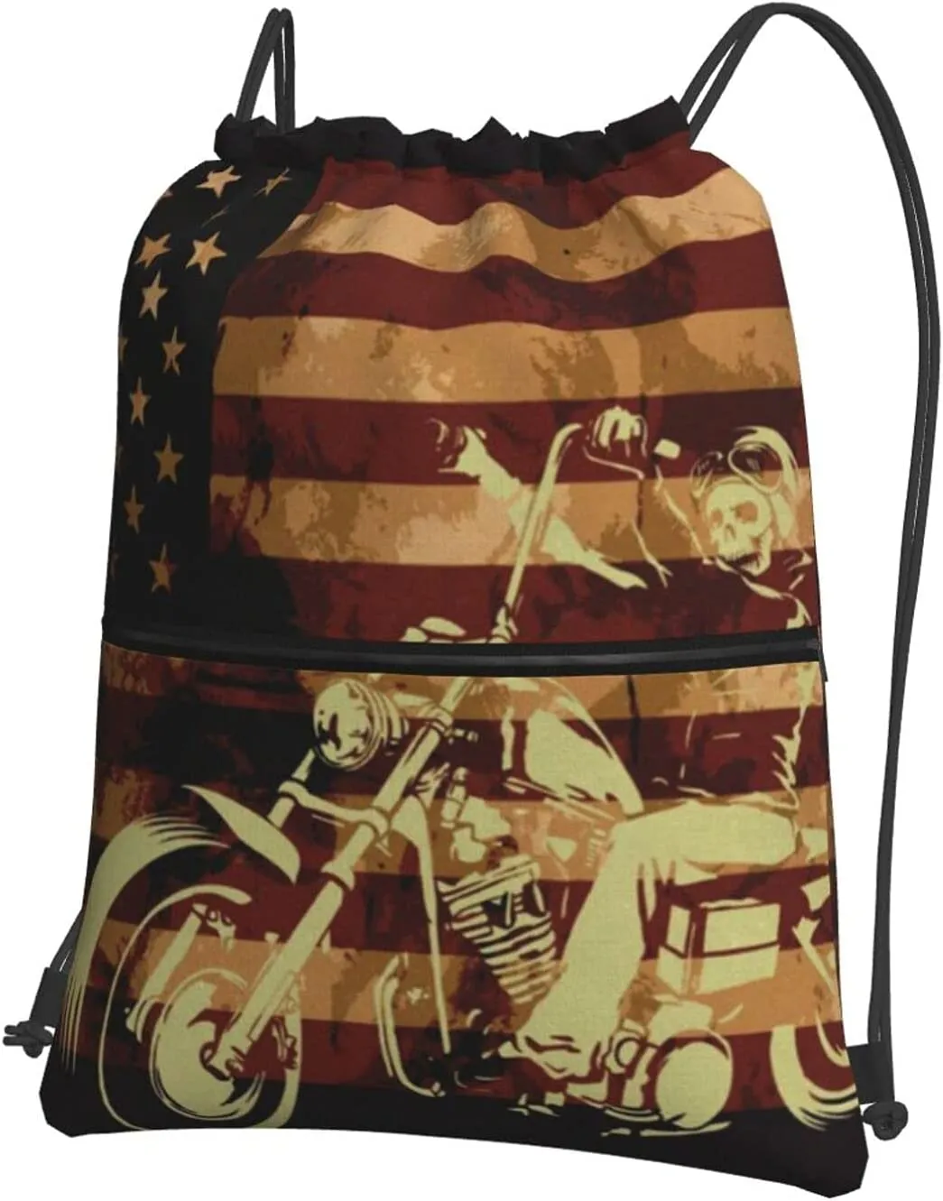 Palm tree beach Waterproof Drawstring Backpack Bag