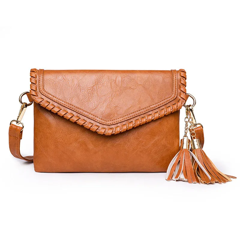 Paziye Vintage Tassel Clutch Satchel