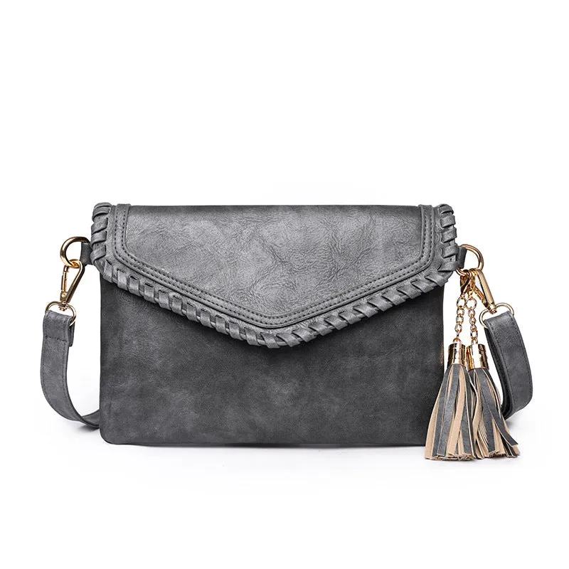 Paziye Vintage Tassel Clutch Satchel