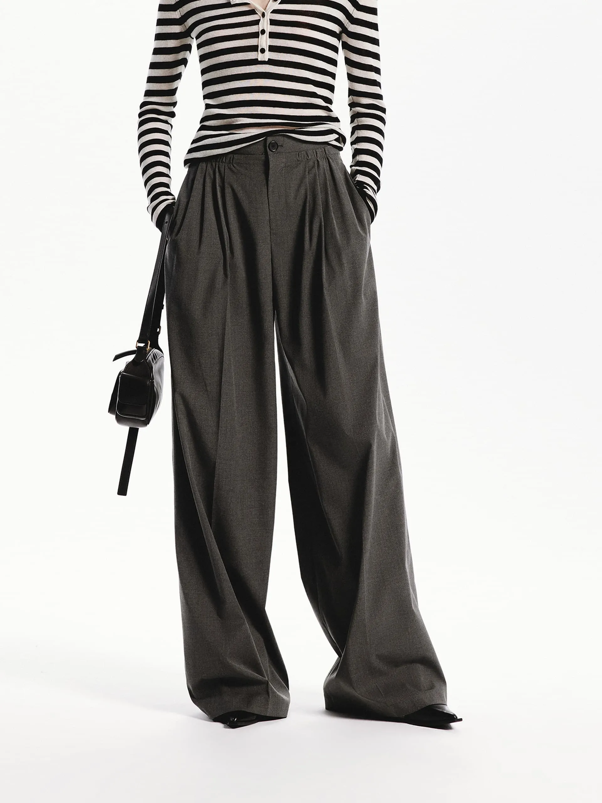 Pleated Wide Leg Pants