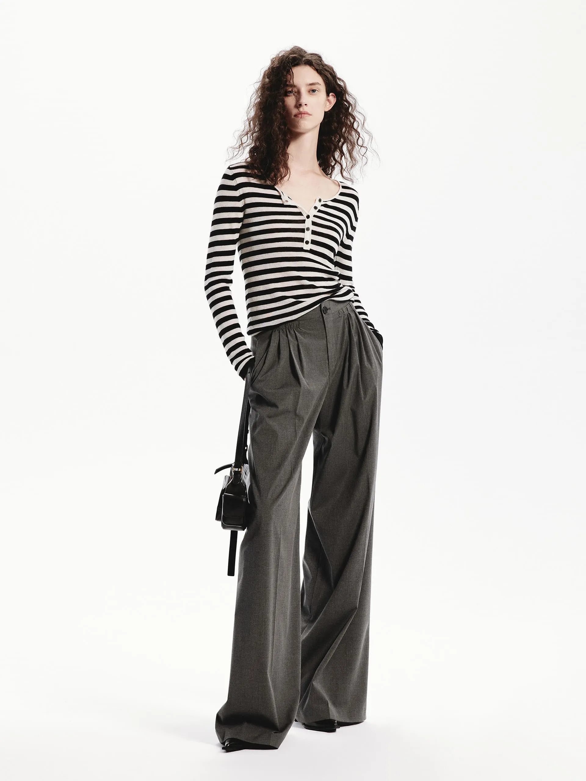 Pleated Wide Leg Pants