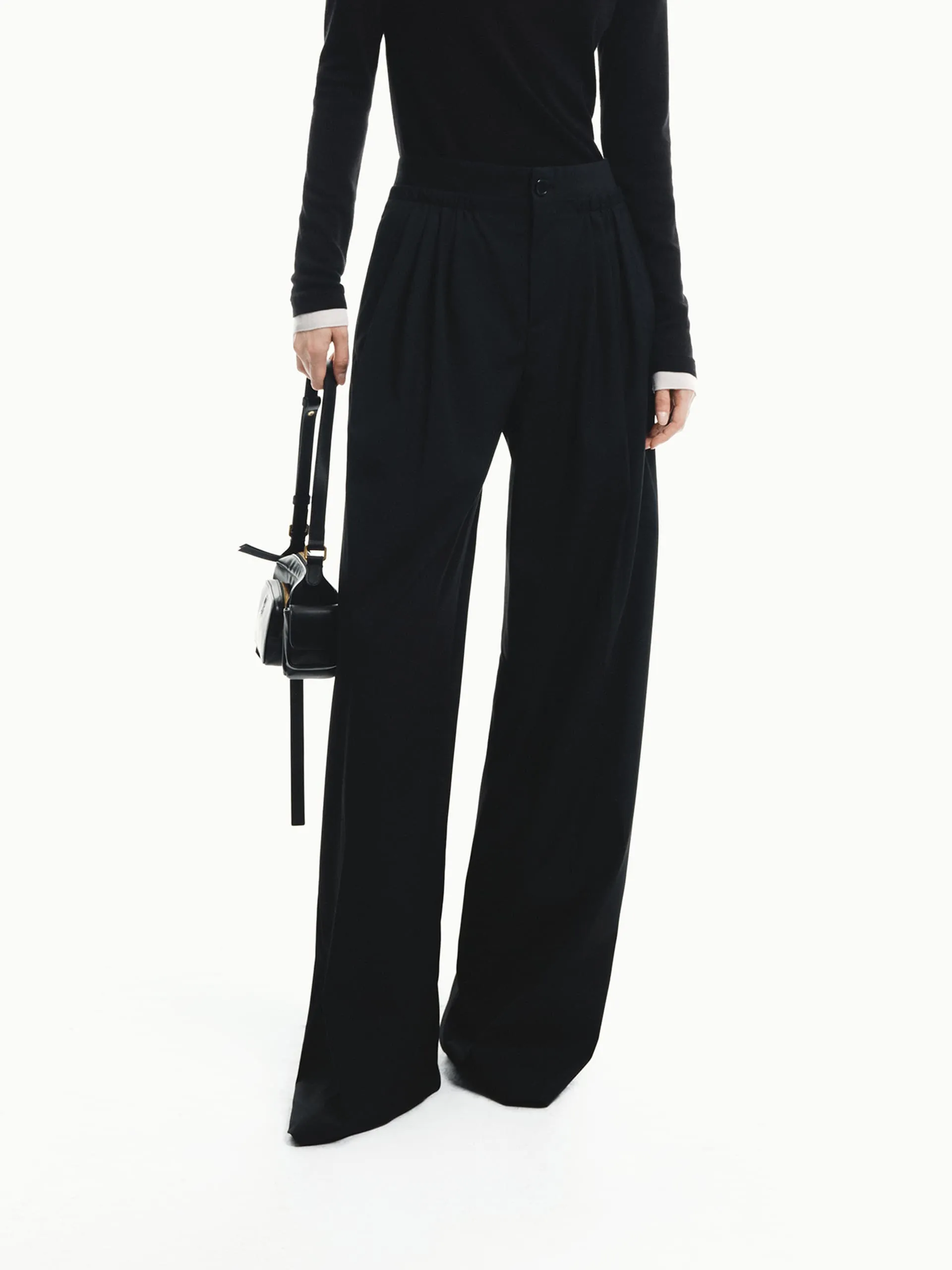 Pleated Wide Leg Pants