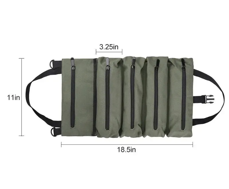 Portable Tool Roll Bag Pouch Wrench Screwdriver Pliers Roll Bag Case Canvas Roll Tool Bag Organizer Tools Storage Bag Case