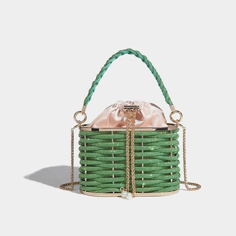 Pre Order:  Sparkling Water Diamond Basket Evening Handbag