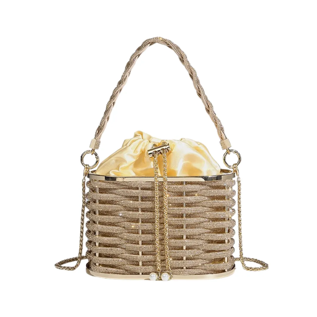 Pre Order:  Sparkling Water Diamond Basket Evening Handbag