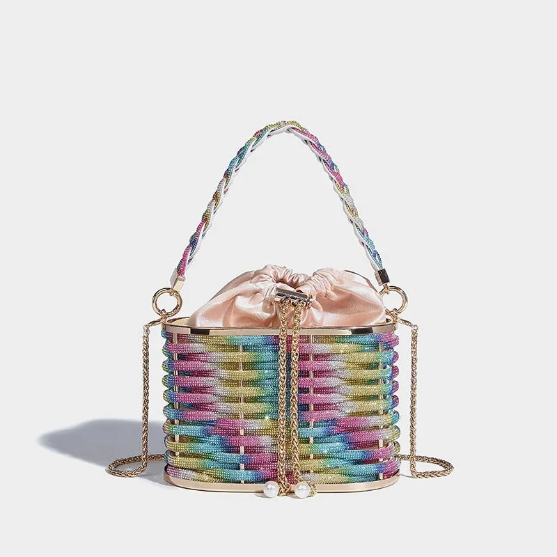 Pre Order:  Sparkling Water Diamond Basket Evening Handbag