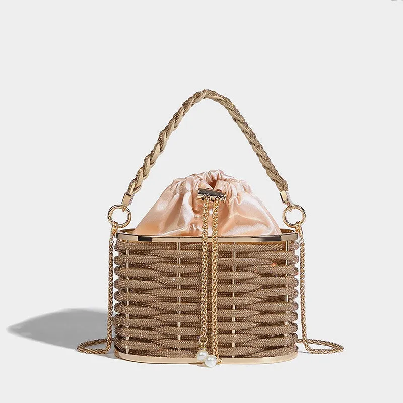 Pre Order:  Sparkling Water Diamond Basket Evening Handbag