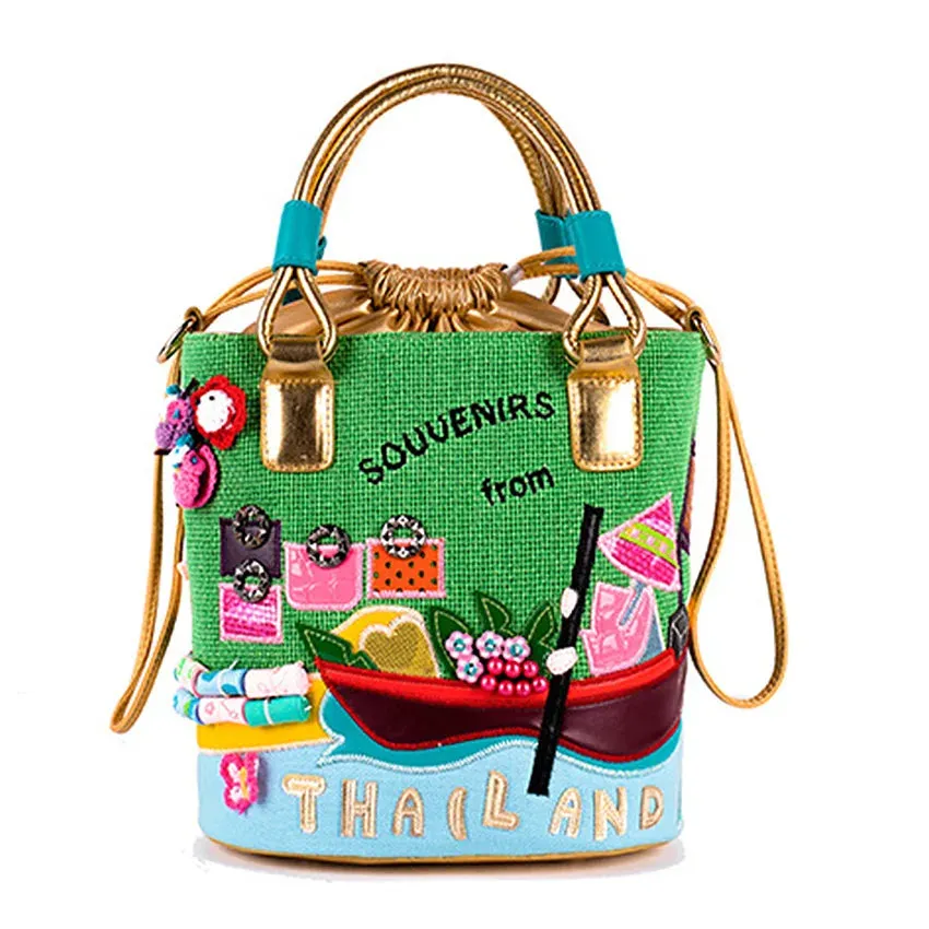 Pre Order: Thailand-Themed Souvenir Bucket Bag