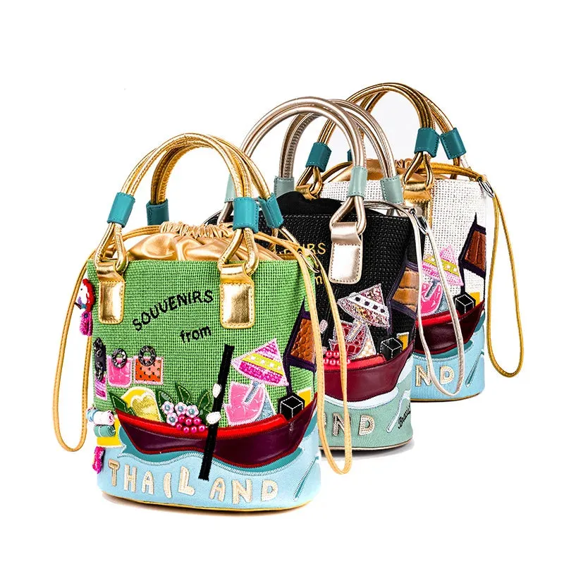 Pre Order: Thailand-Themed Souvenir Bucket Bag