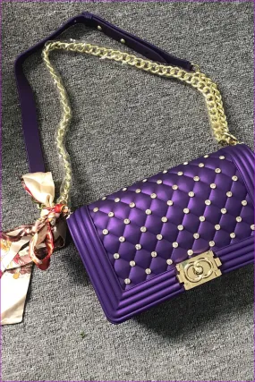 Purple Pearl Jelly Shoulder Cross Body Bag F197