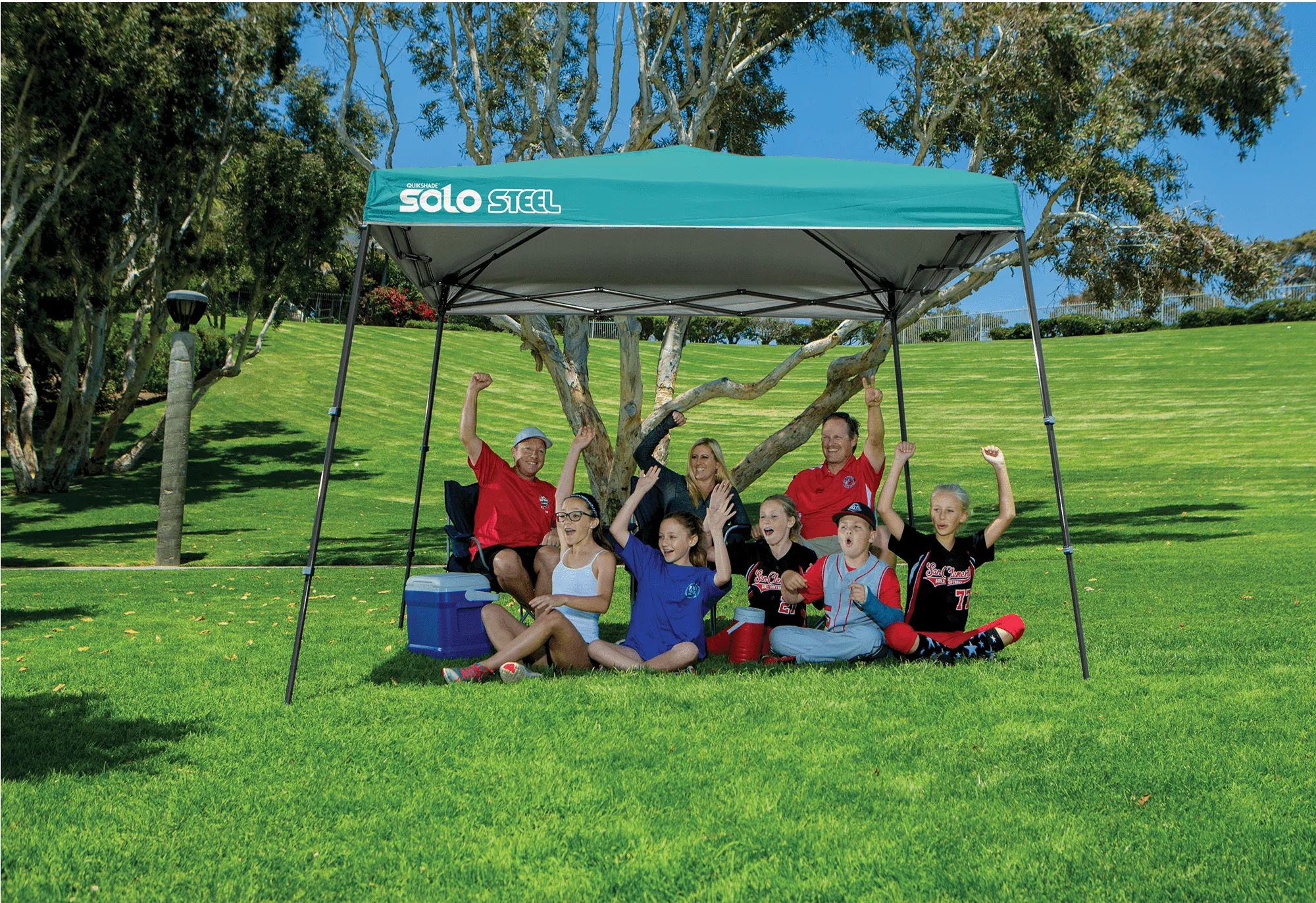 Quik Shade | Solo Steel 72 11 x 11 ft. Slant Leg Canopy - Turquoise