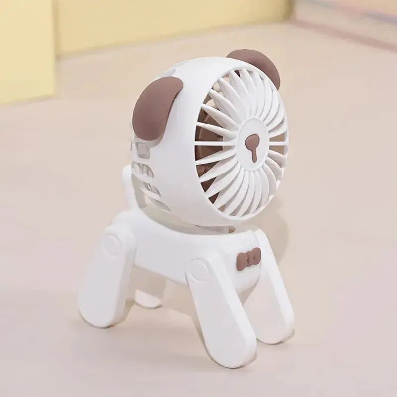 Rechargeable USB fan Cute Pet Model Desktop Fans Rechargeable USB Small Electric Fan Mini Portable Creative Cartoon Dormitory Office Decoration Fan