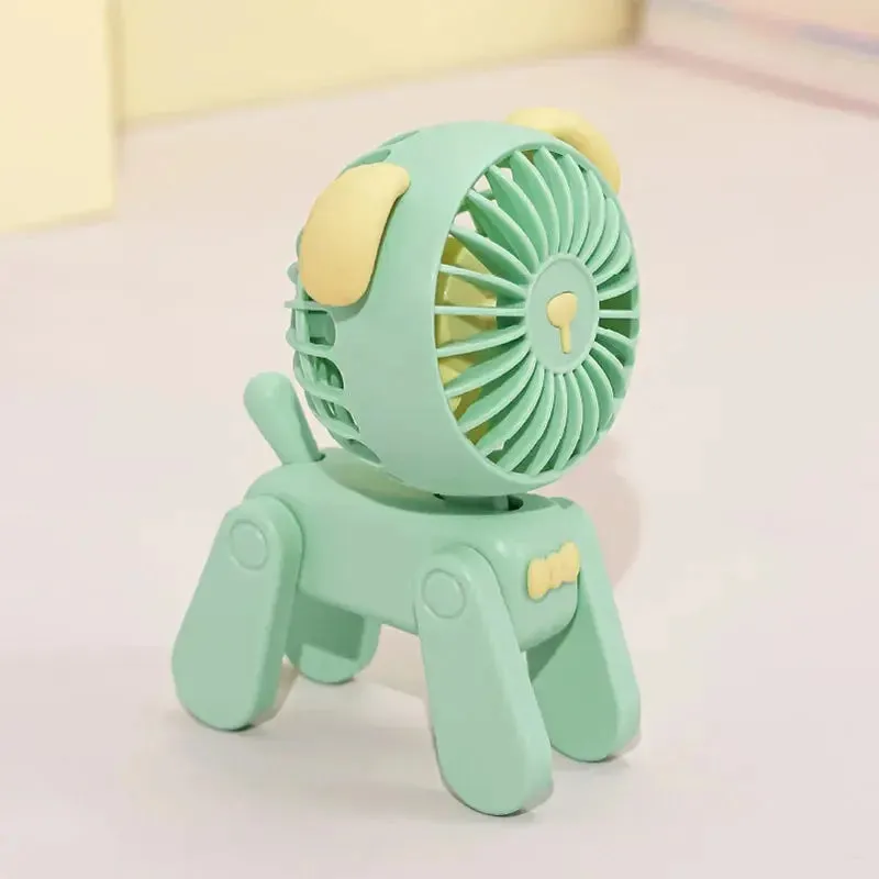 Rechargeable USB fan Cute Pet Model Desktop Fans Rechargeable USB Small Electric Fan Mini Portable Creative Cartoon Dormitory Office Decoration Fan