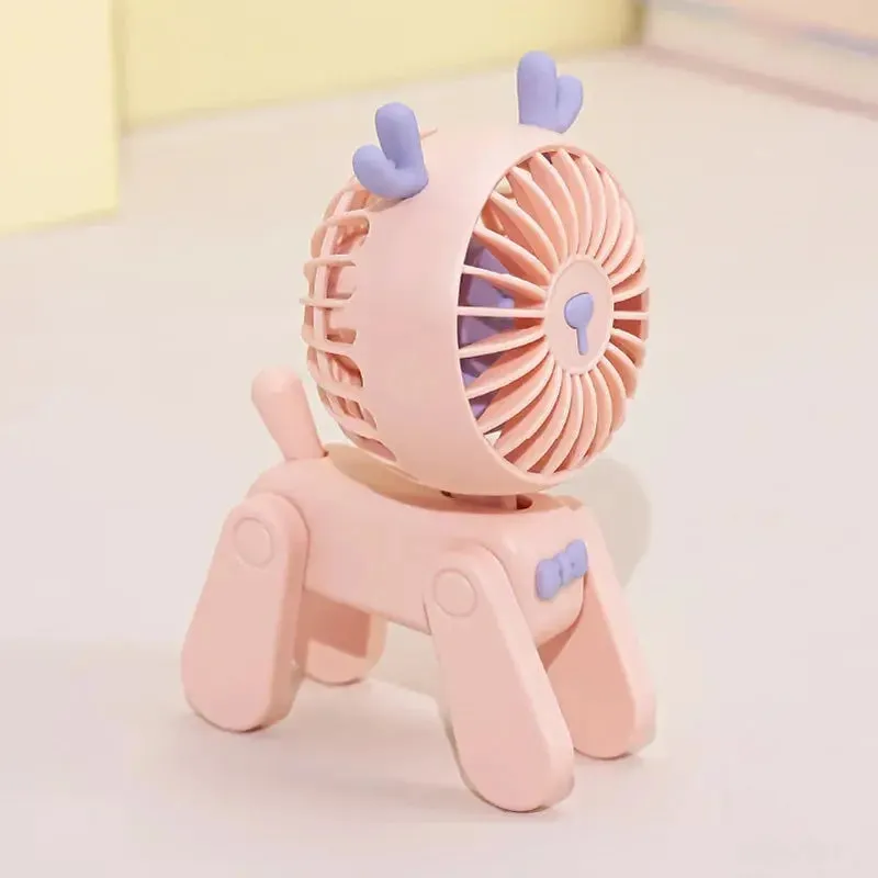 Rechargeable USB fan Cute Pet Model Desktop Fans Rechargeable USB Small Electric Fan Mini Portable Creative Cartoon Dormitory Office Decoration Fan