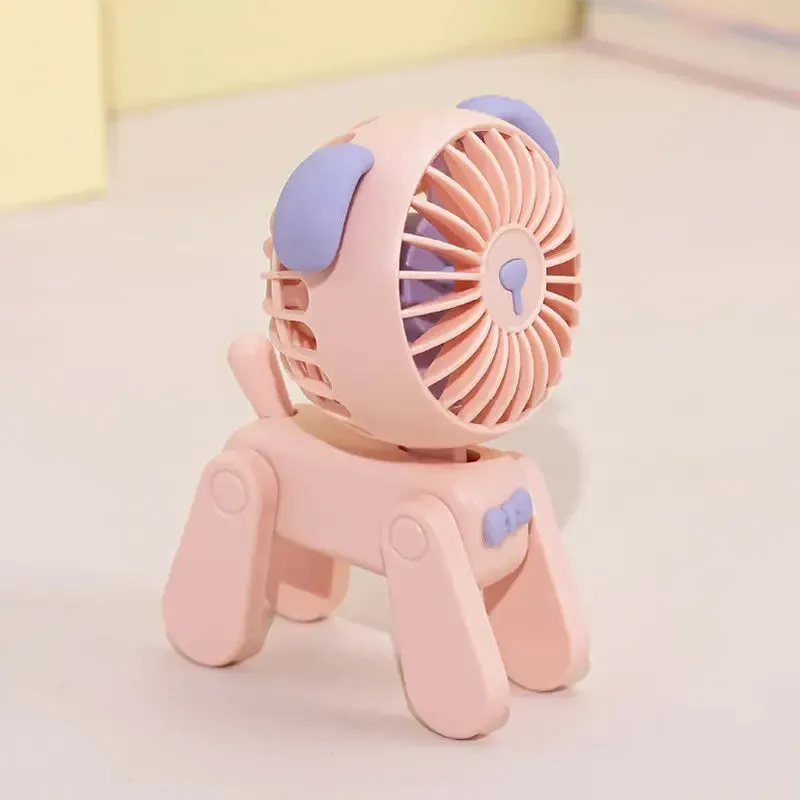 Rechargeable USB fan Cute Pet Model Desktop Fans Rechargeable USB Small Electric Fan Mini Portable Creative Cartoon Dormitory Office Decoration Fan