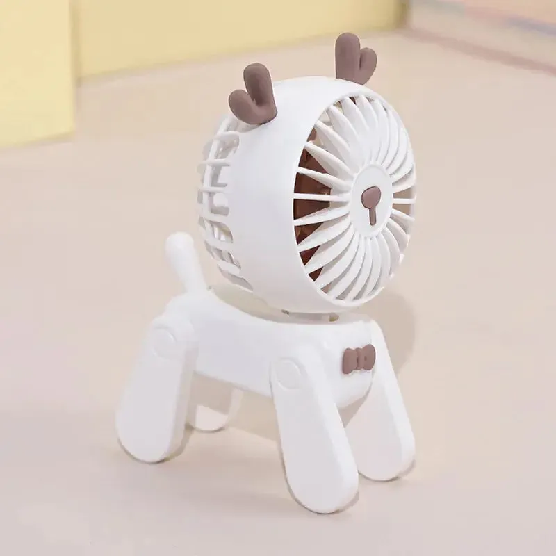 Rechargeable USB fan Cute Pet Model Desktop Fans Rechargeable USB Small Electric Fan Mini Portable Creative Cartoon Dormitory Office Decoration Fan