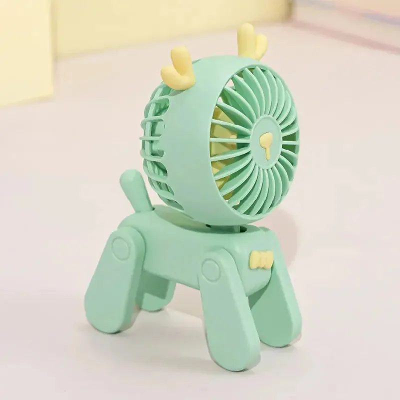 Rechargeable USB fan Cute Pet Model Desktop Fans Rechargeable USB Small Electric Fan Mini Portable Creative Cartoon Dormitory Office Decoration Fan