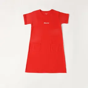 Red - Girls Pocket Dress