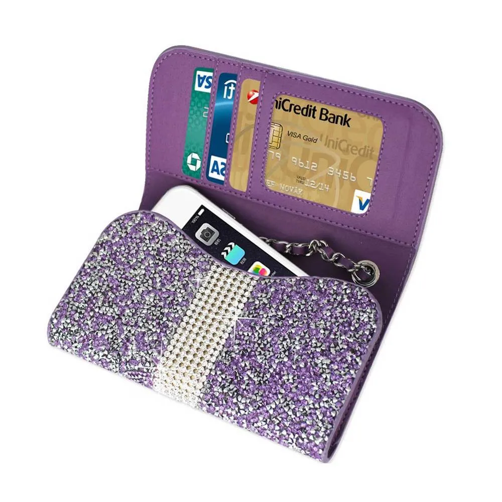 Reiko REIKO HORIZONTAL DIAMONDS POUCH IPHONE6/ 6S PLUS PURPLE (6.62X3.46X0.68 INCHES PLUS)